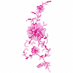 Flowers And Tree Embroidery Design 1